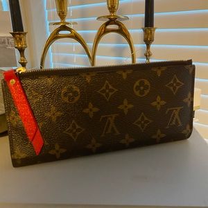 Red monogram Adele Louis Vuitton wallet authentic